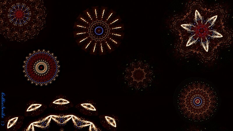 Firework Patterns in Night Sky