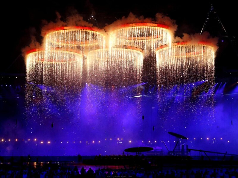 Firework Rings at Night — Blue