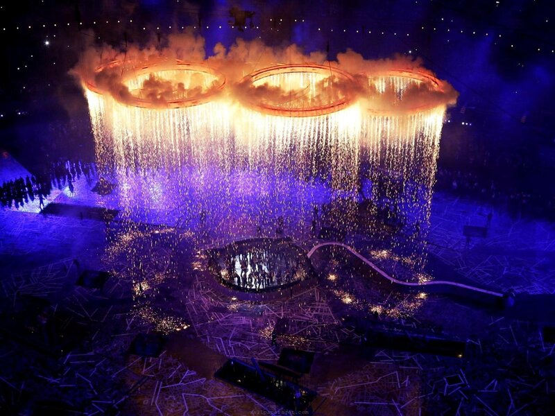 Firework Rings on Stage