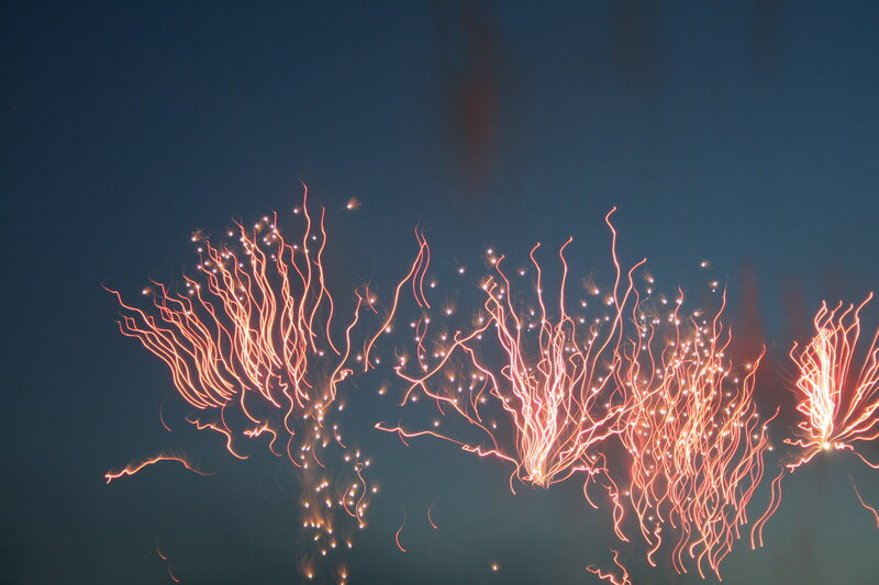 Firework Sparks in Sky