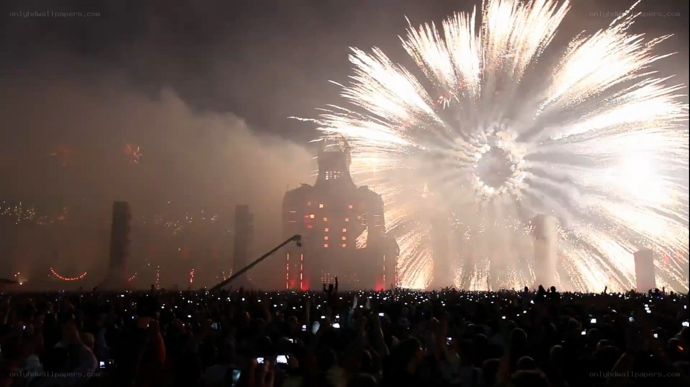 Fireworks at a concert