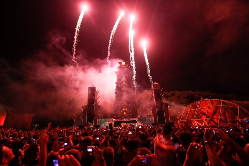 Fireworks at a music festival