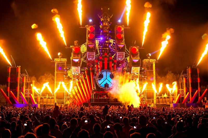 Fireworks at a music festival