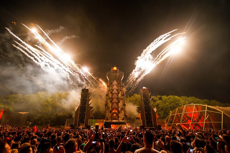 Fireworks at a music festival