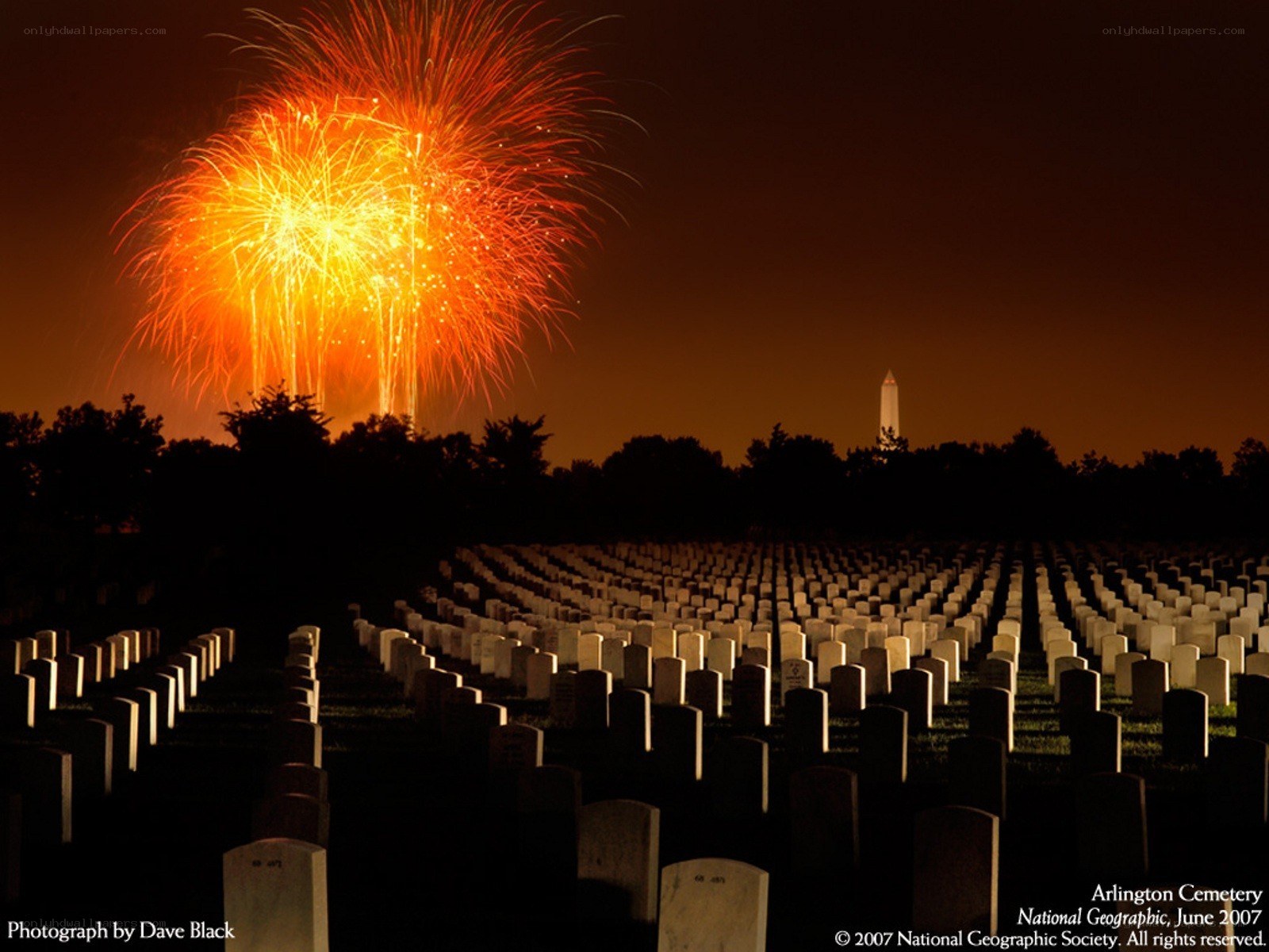 Fireworks at Arlington Cemetery