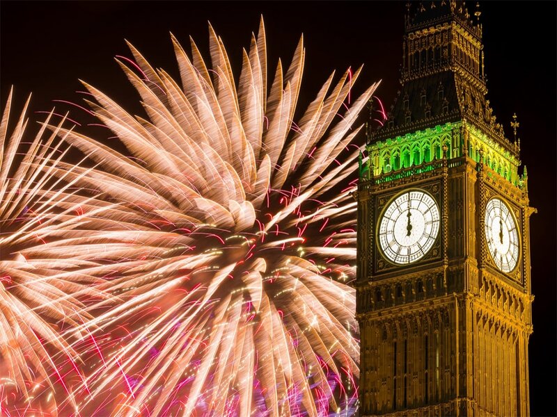 Fireworks at Big Ben — Gold