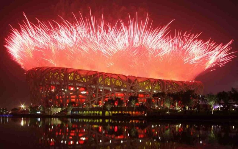 Fireworks at Bird's Nest Stadium