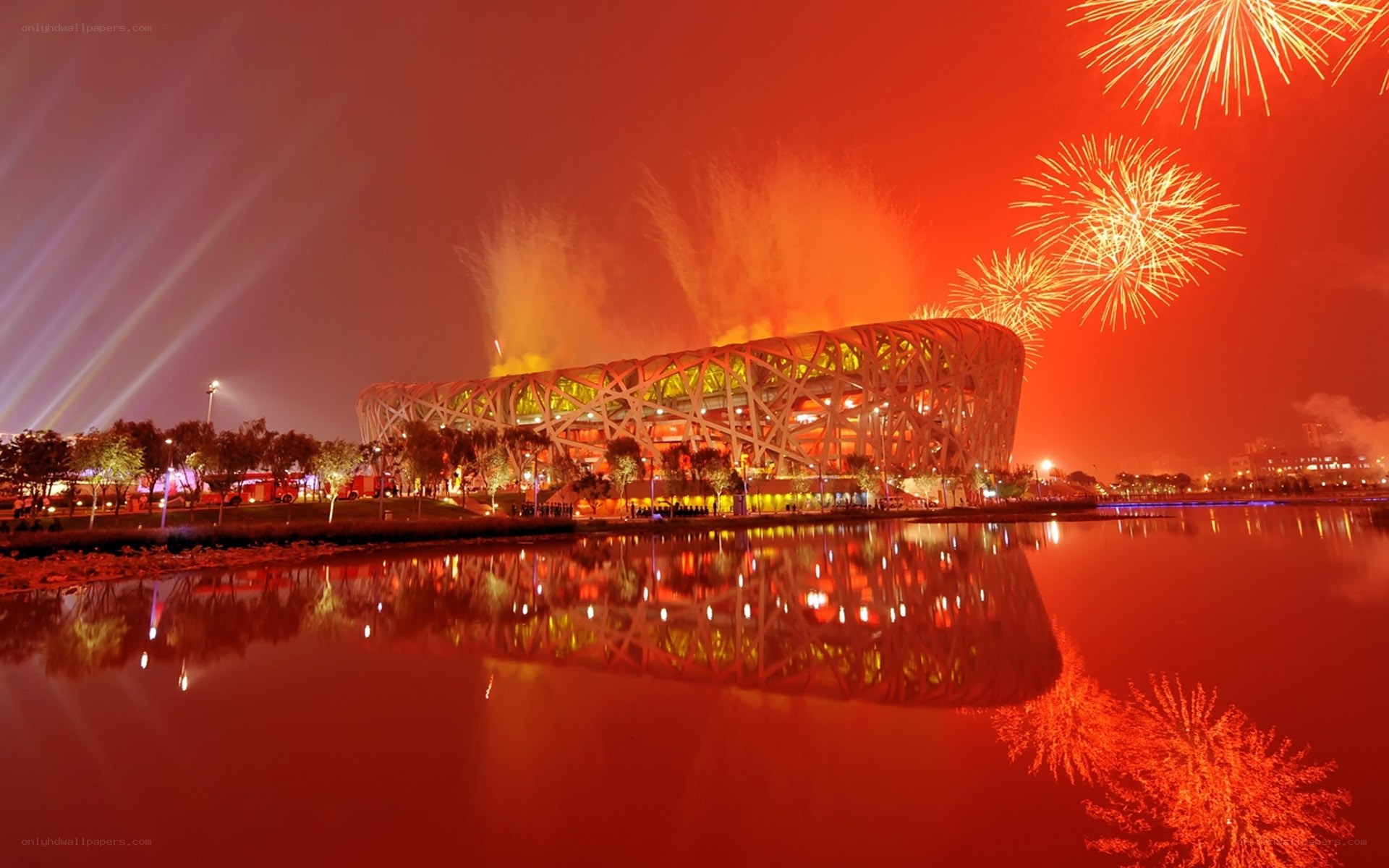 Fireworks at Bird's Nest Stadium