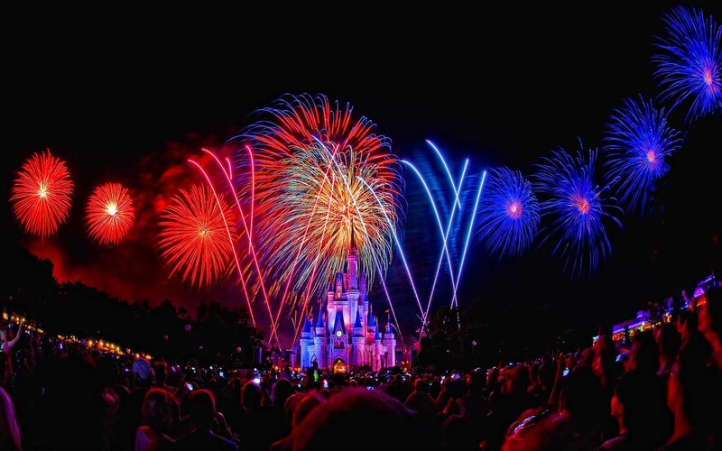 Fireworks at Cinderella Castle