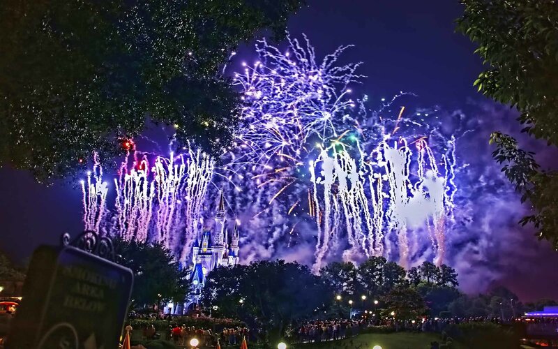 Fireworks at Cinderella Castle