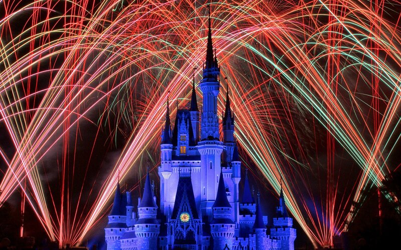 Fireworks at Cinderella Castle