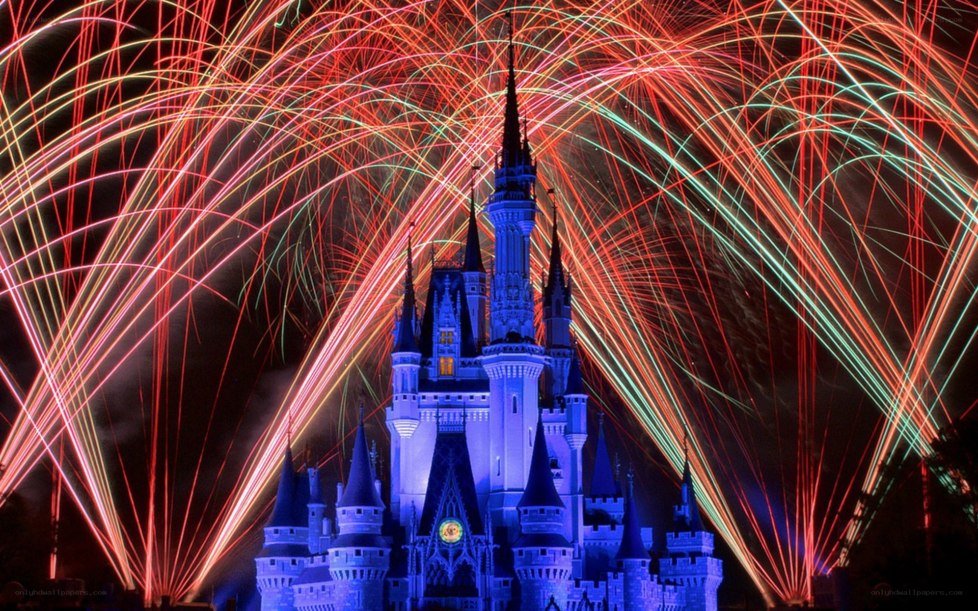Fireworks at Cinderella Castle