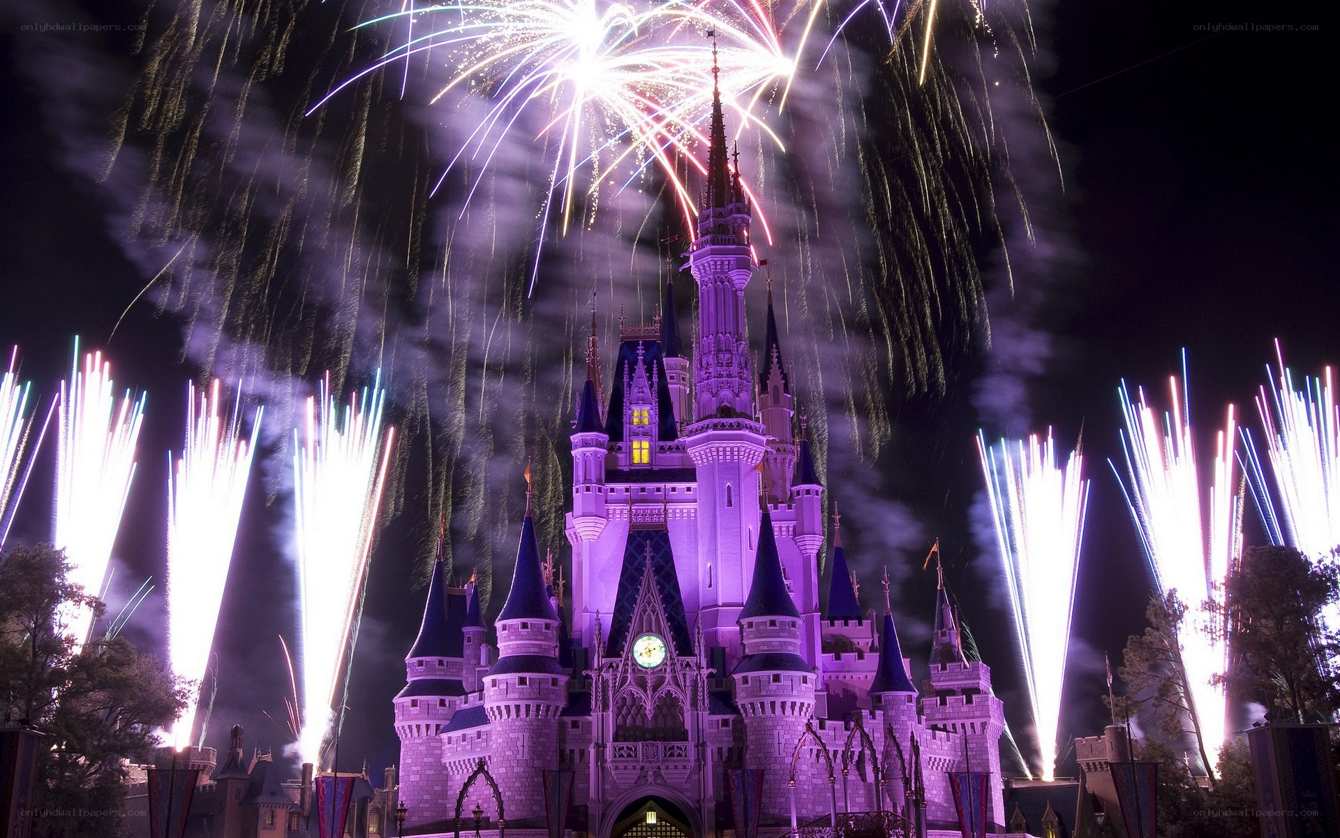 Fireworks at Cinderella Castle