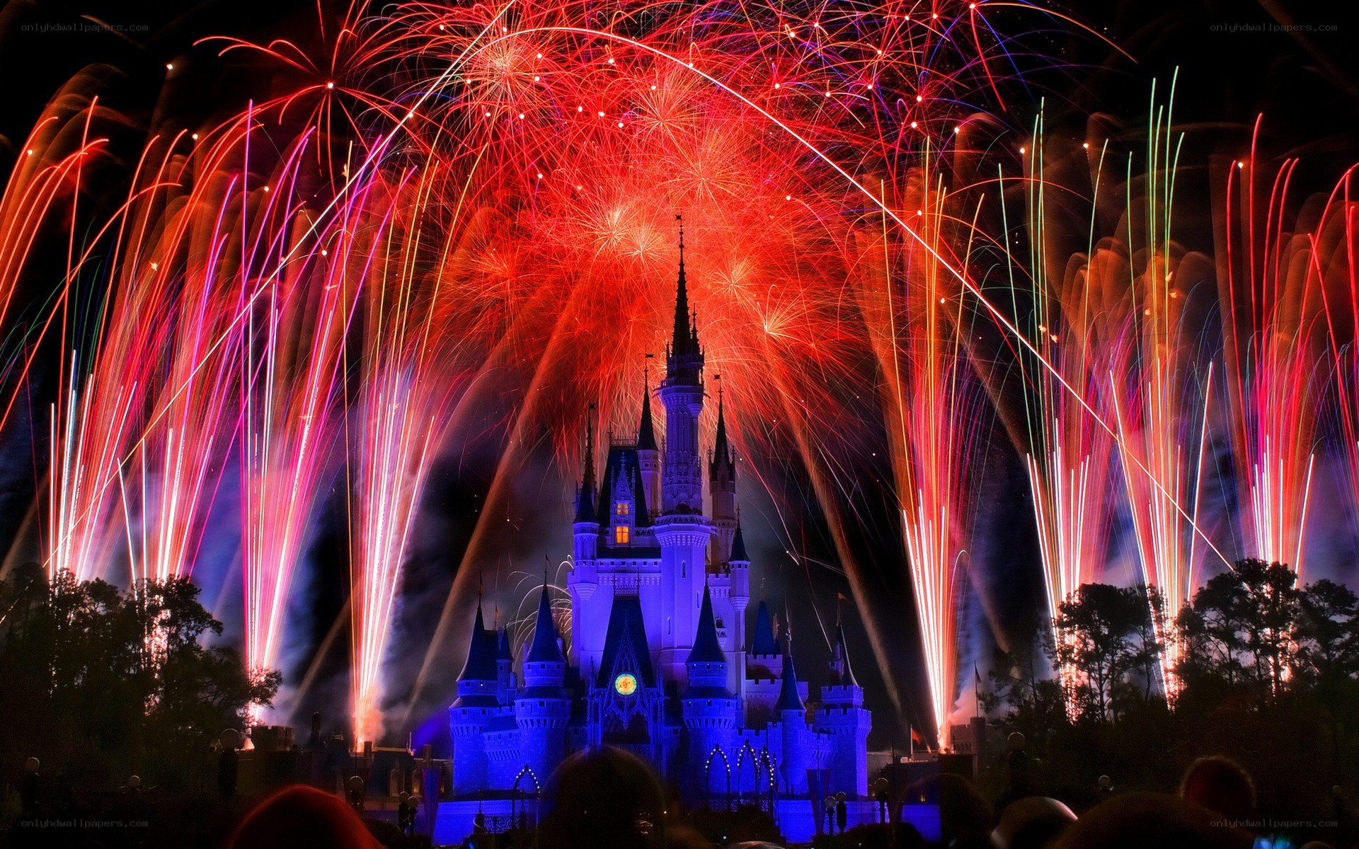 Fireworks at Cinderella Castle