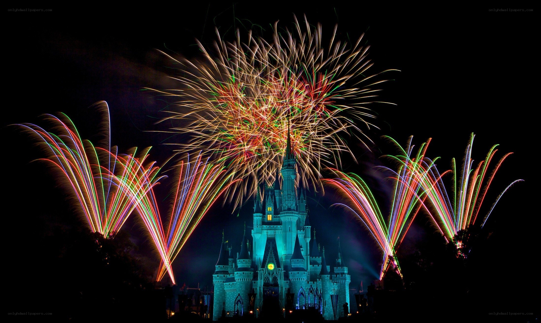 Fireworks at Cinderella Castle