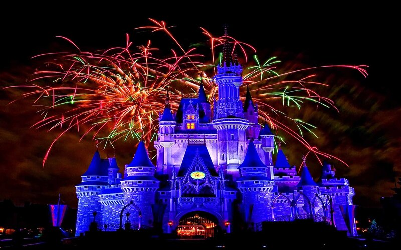 Fireworks at Cinderella Castle