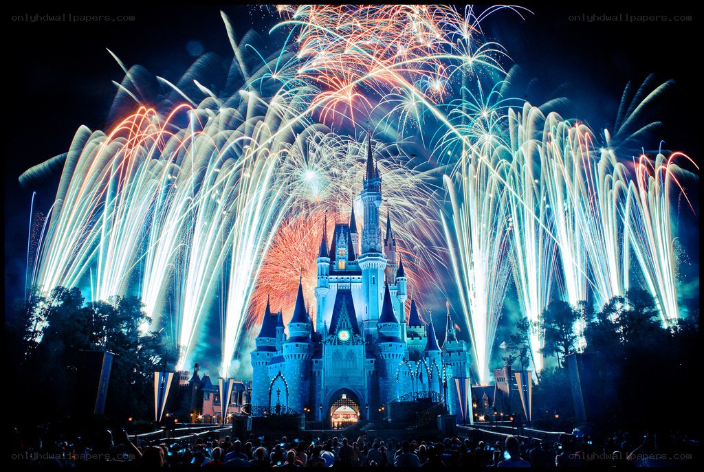 Fireworks at Cinderella Castle