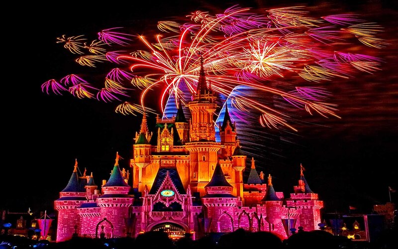 Fireworks at Disney Castle