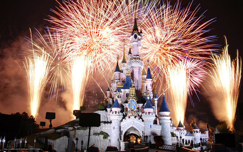 Fireworks at Disneyland Castle