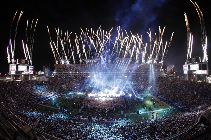 Fireworks at football stadium