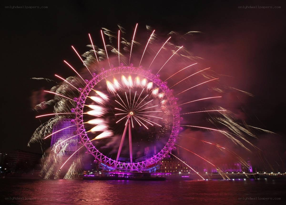 Fireworks at London Eye
