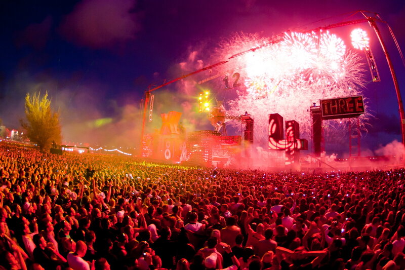 Fireworks at music festival