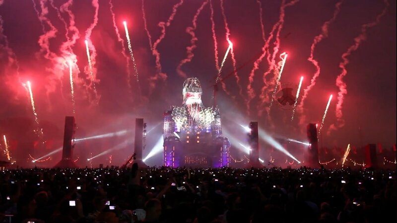 Fireworks at music festival