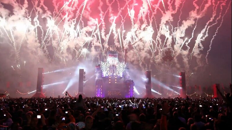 Fireworks at music festival