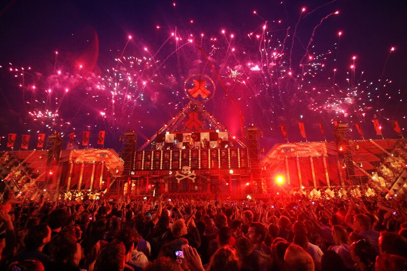 Fireworks at music festival