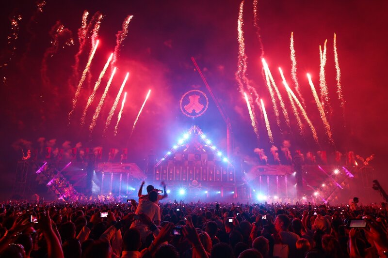 Fireworks at music festival