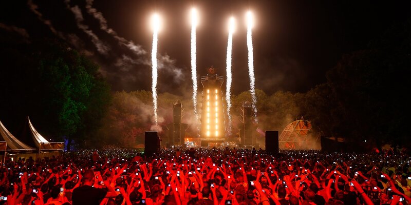 Fireworks at music festival