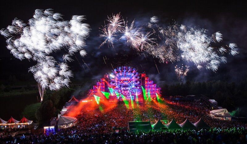 Fireworks at music festival