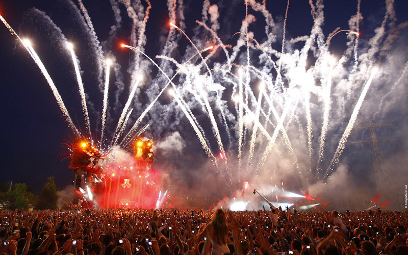 Fireworks at music festival