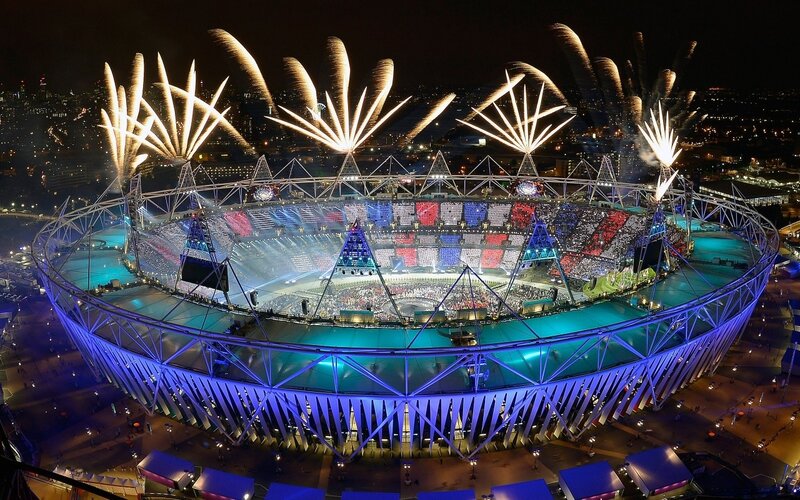 Fireworks at Olympic Stadium