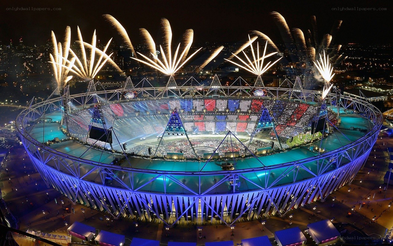 Fireworks at Olympic Stadium