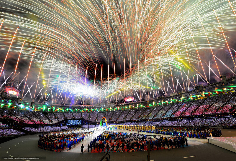 Fireworks at stadium event