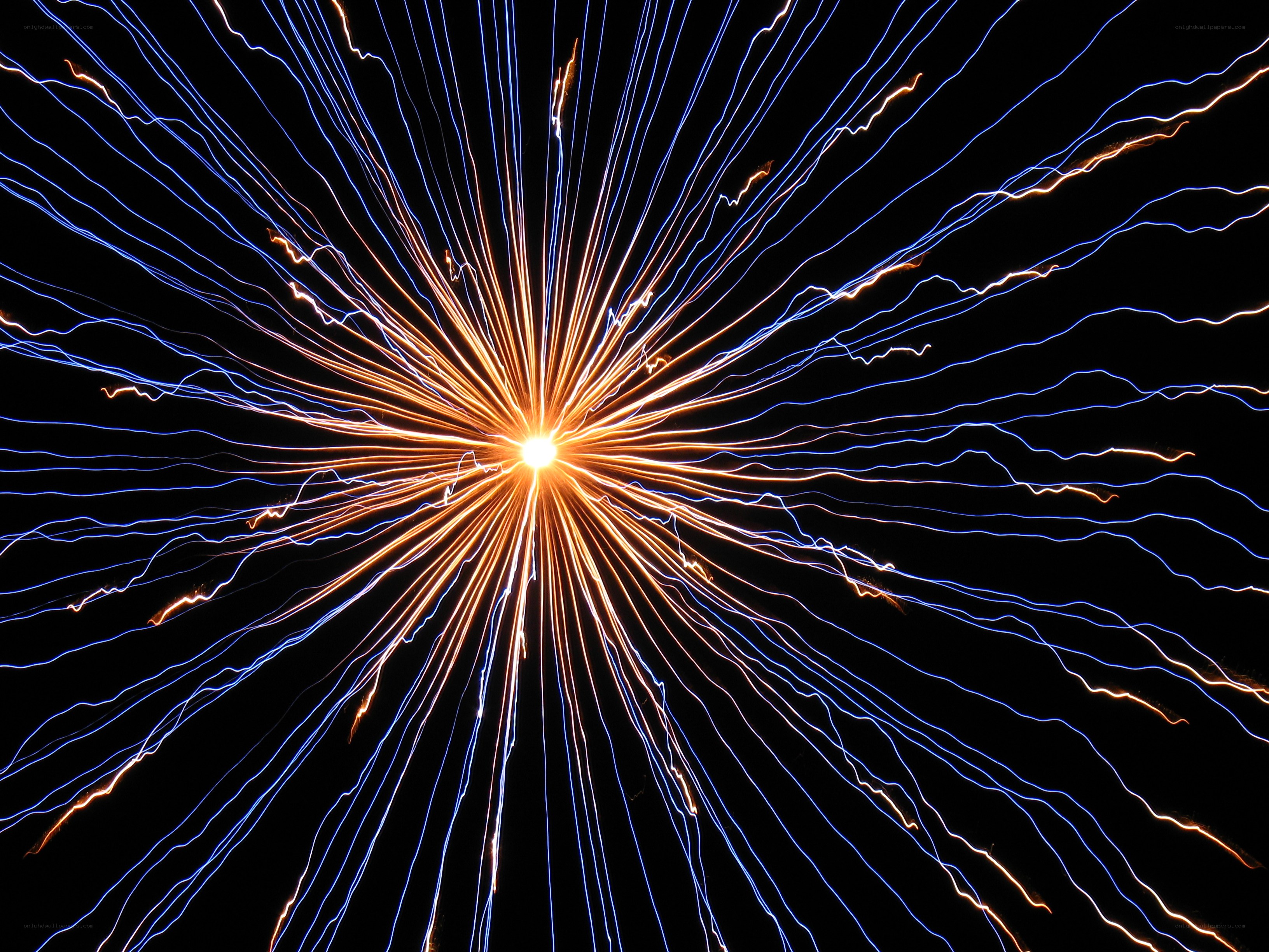Fireworks burst in night sky