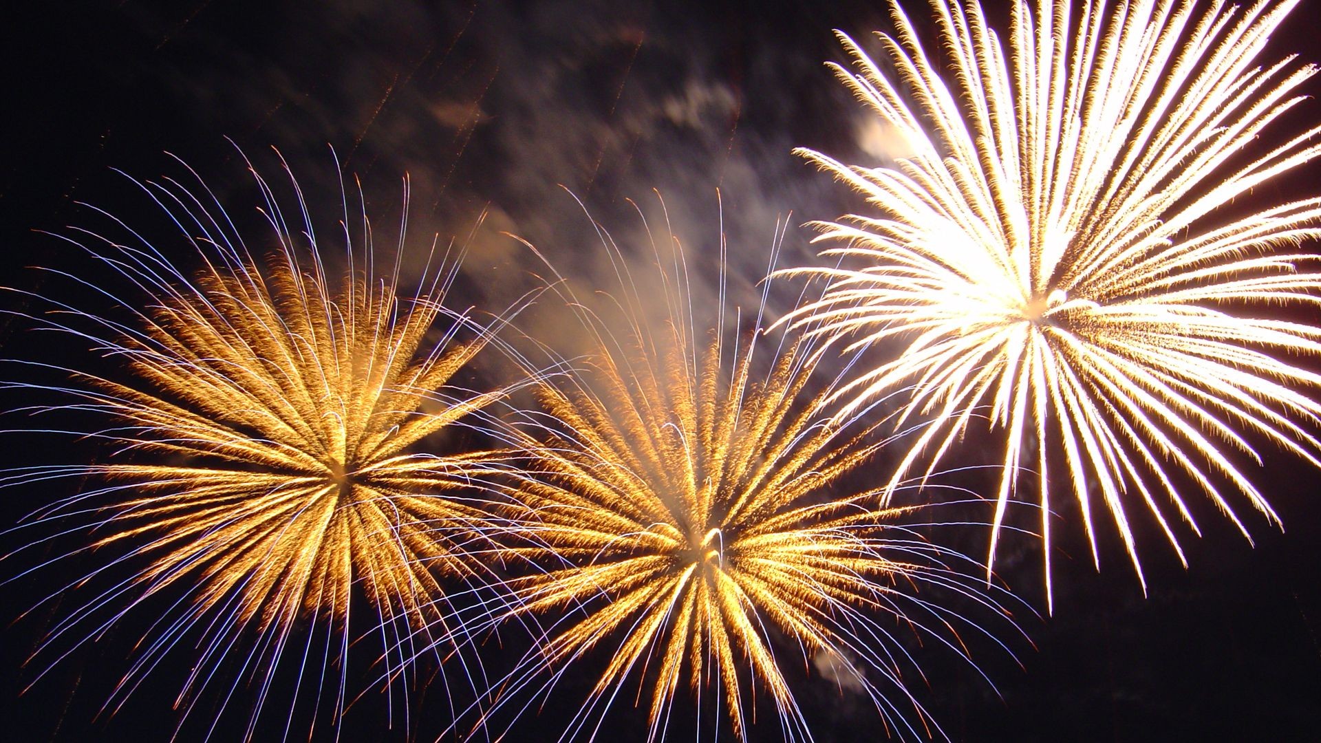 Fireworks display at night
