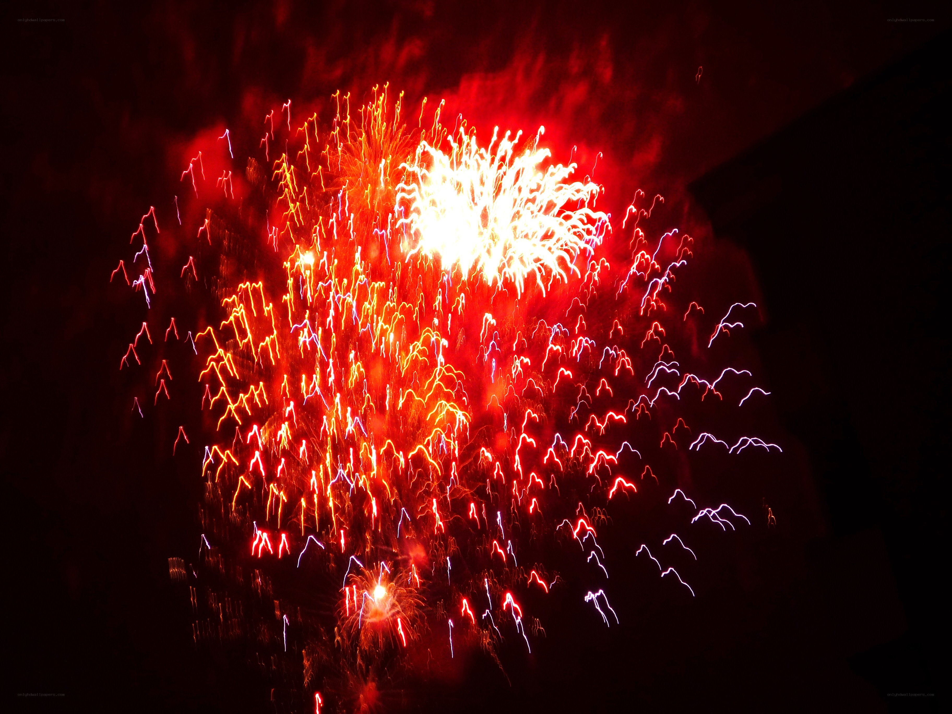 Fireworks display at night