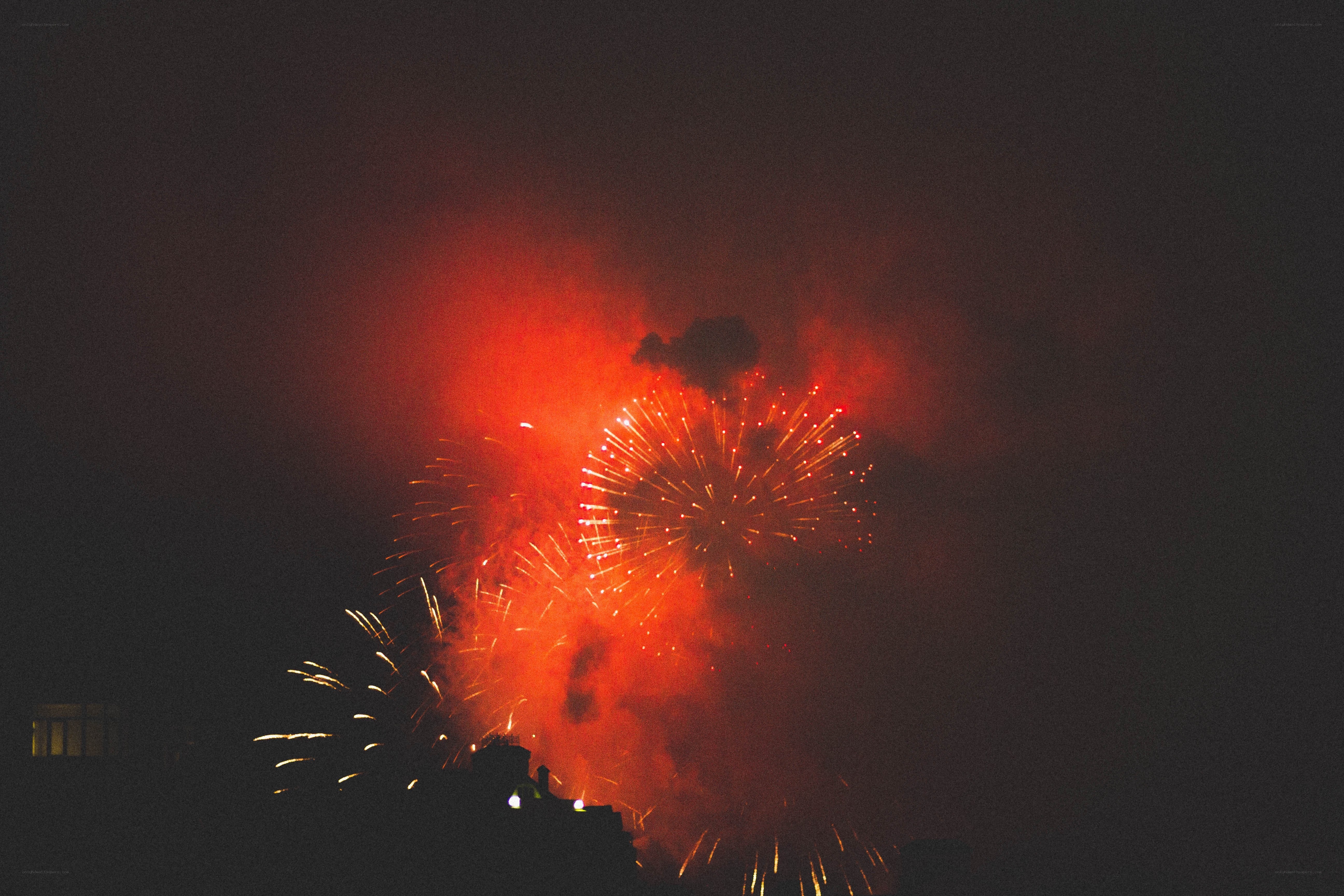 Fireworks display at night