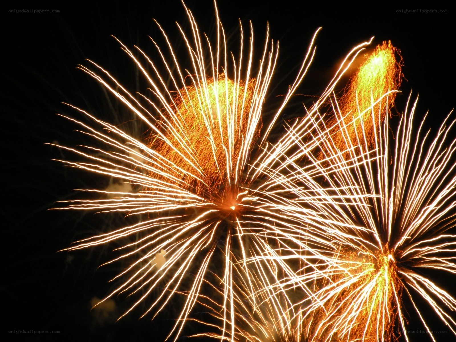 Fireworks display at night