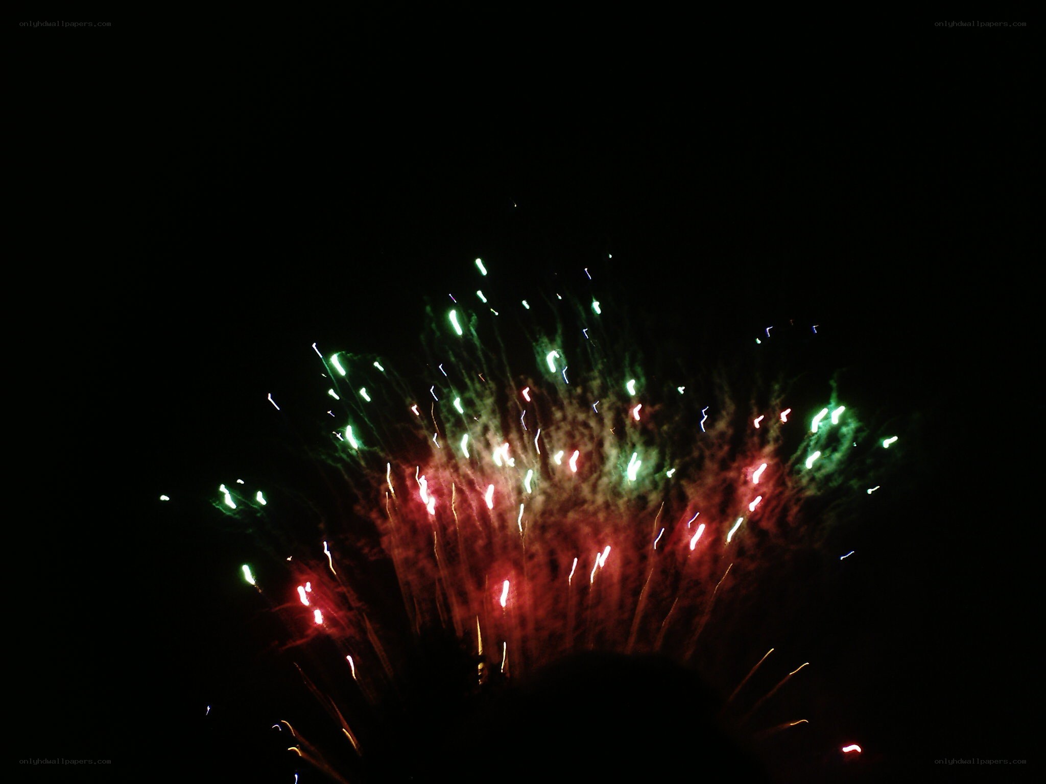 Fireworks display at night