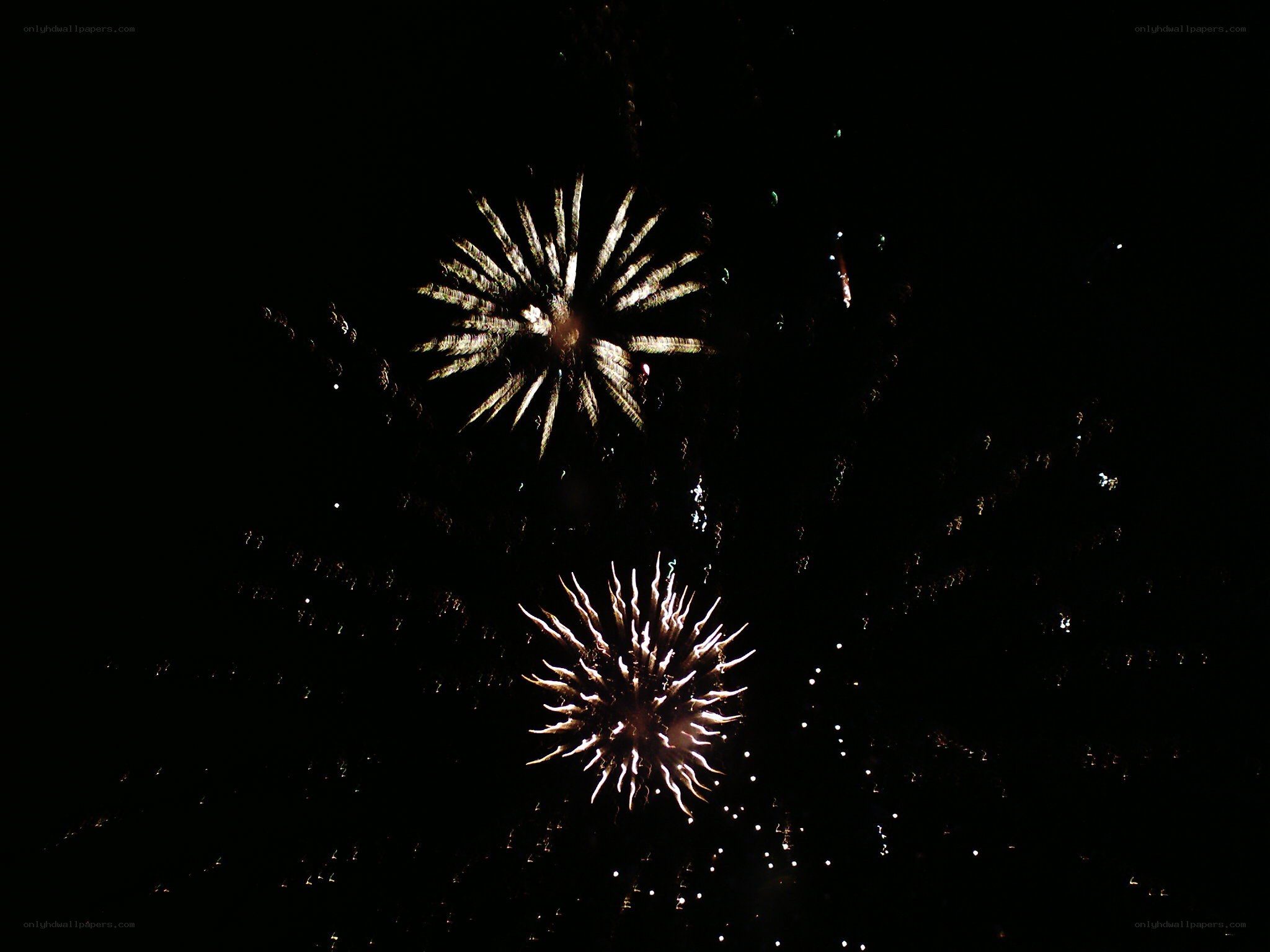 Fireworks display at night