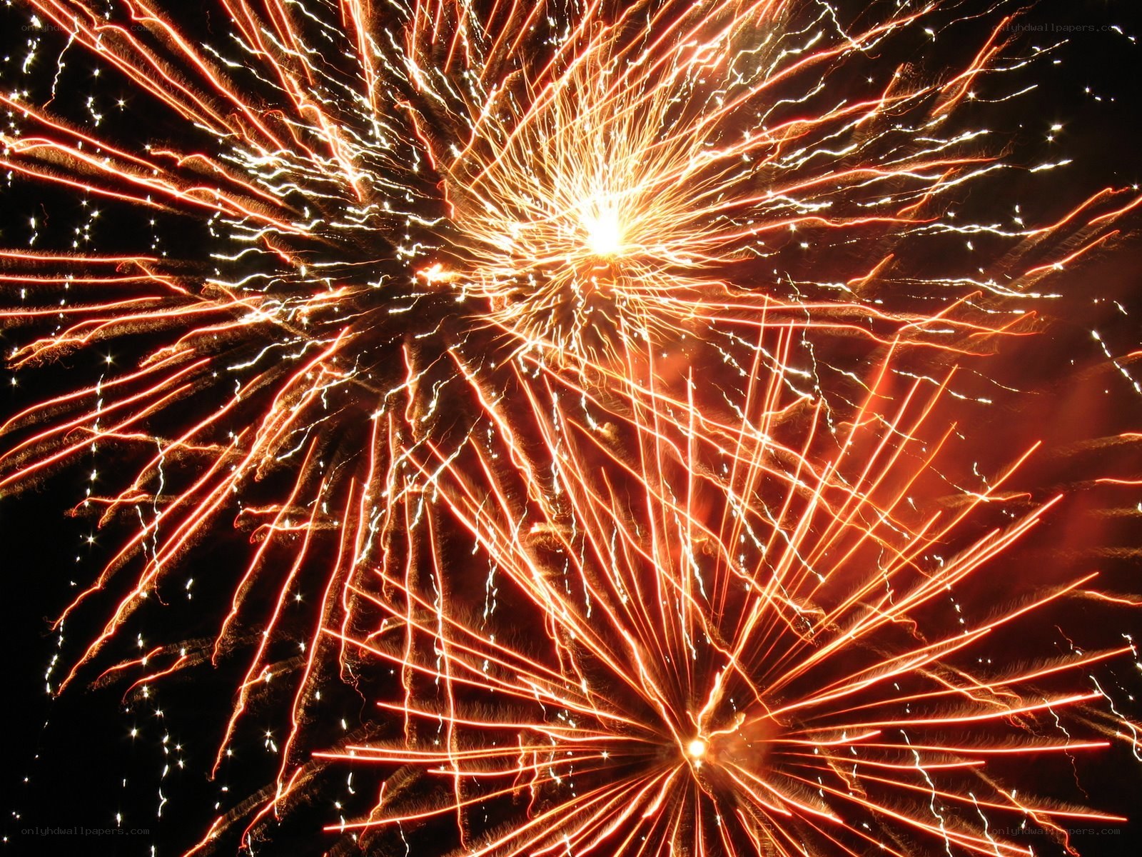 Fireworks display at night