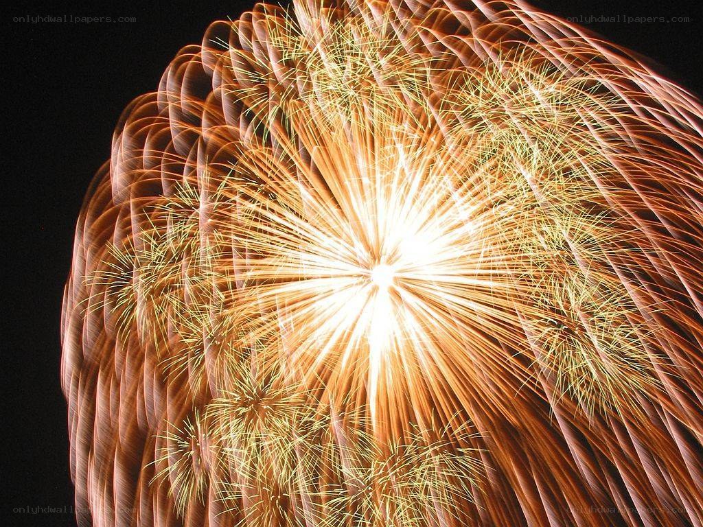 Fireworks display at night