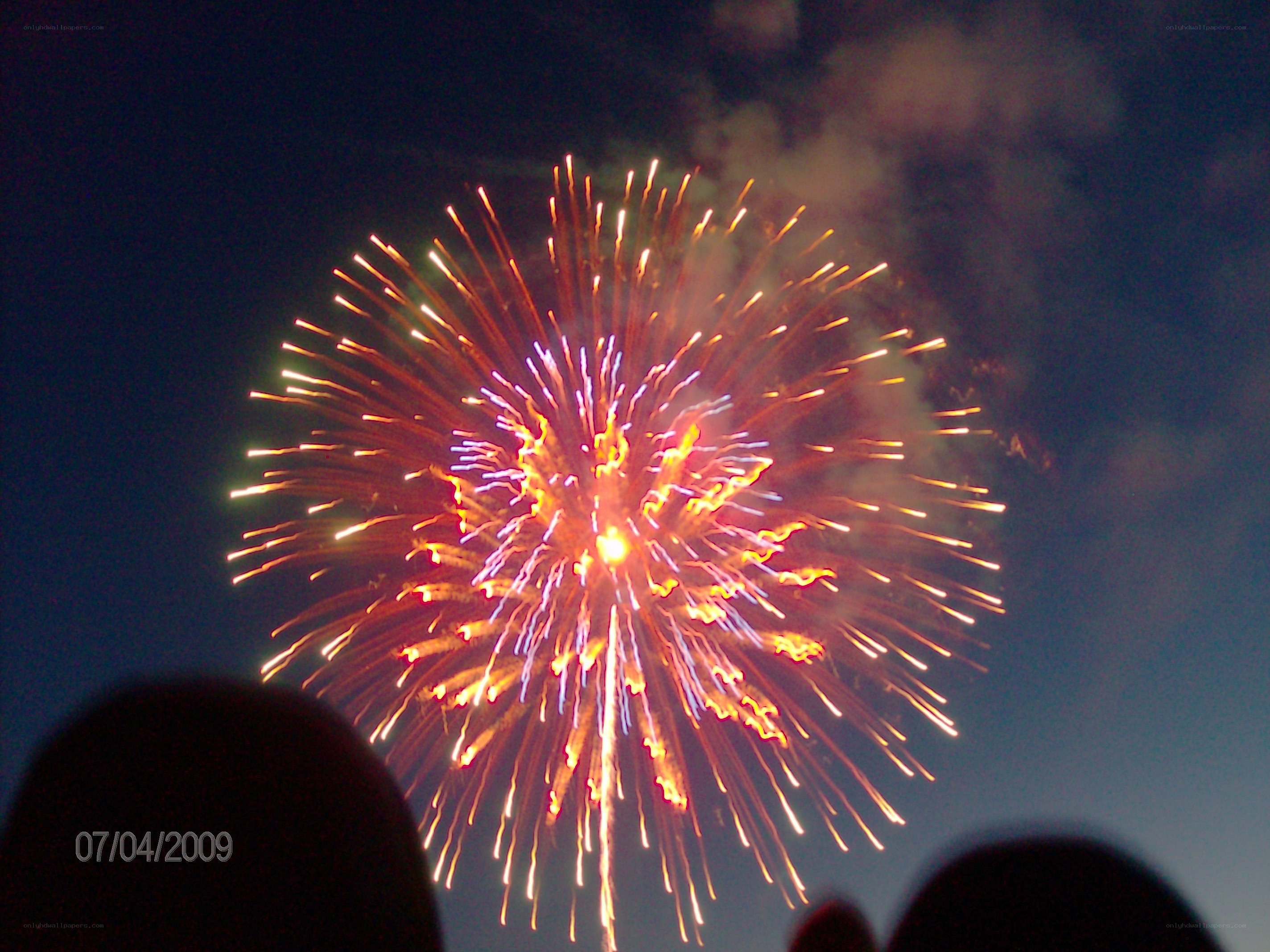 Fireworks display at night