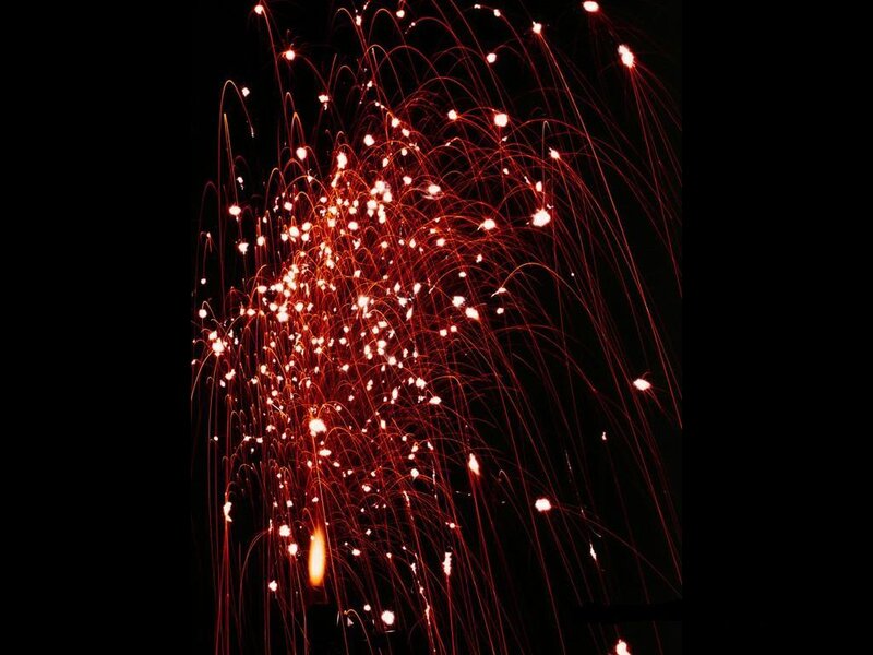 Fireworks display at night