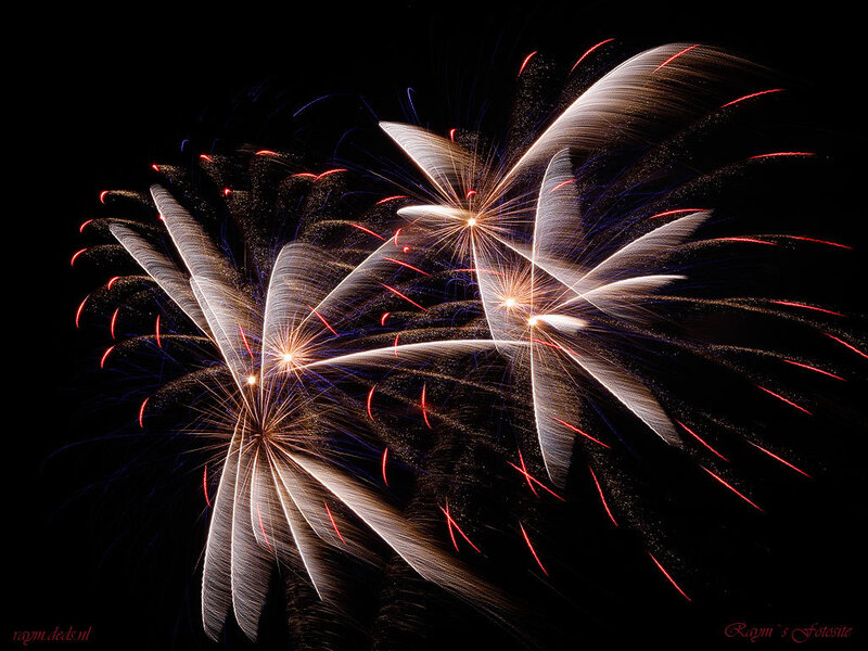 Fireworks display at night