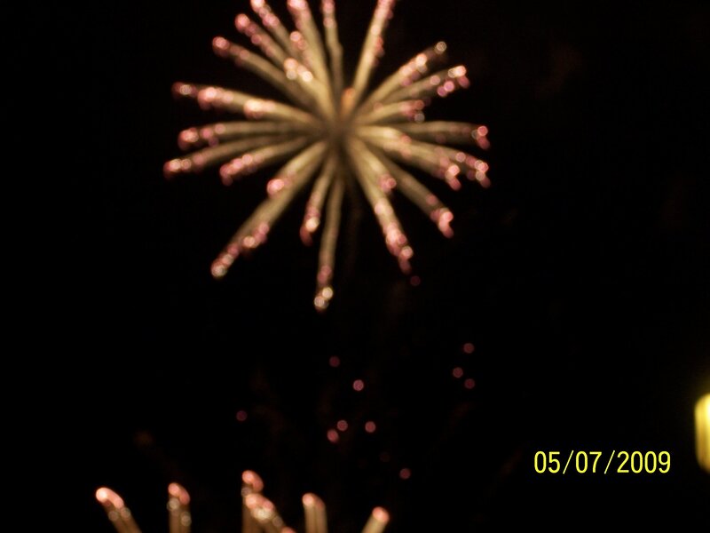 Fireworks display at night