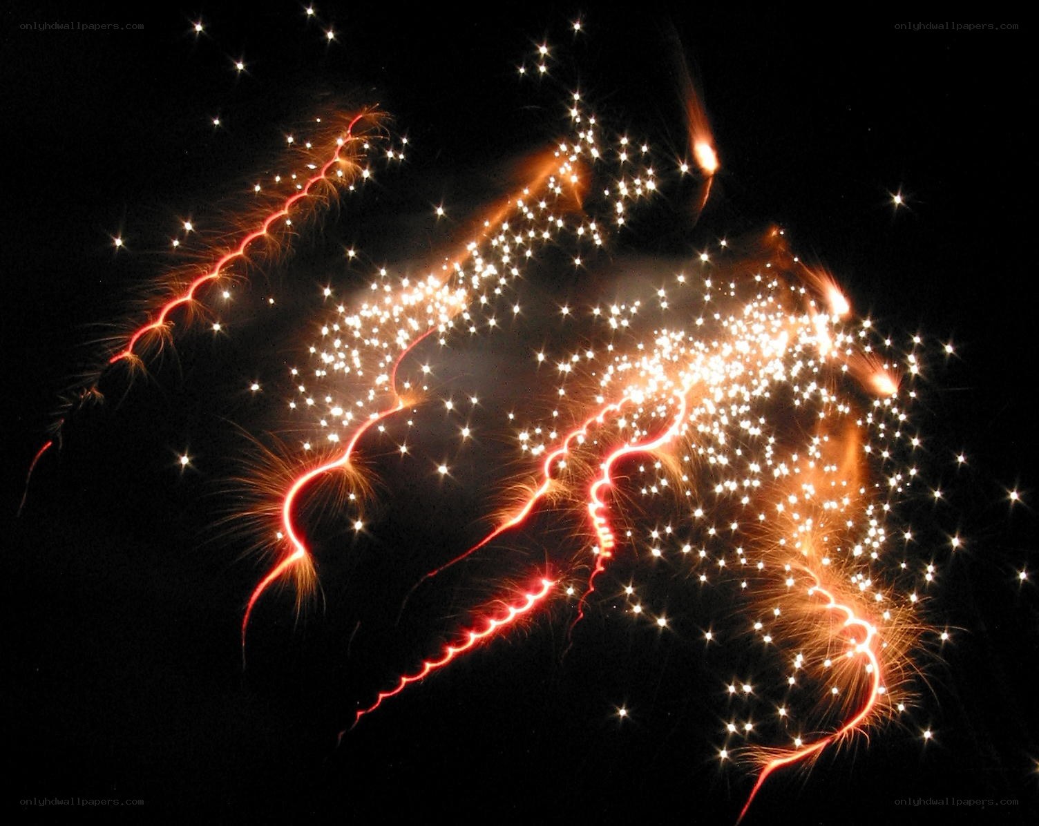 Fireworks display at night